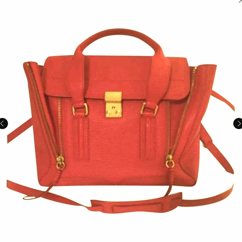 3.1 Phillip Medium Leather Red Gold  Pashli Tote